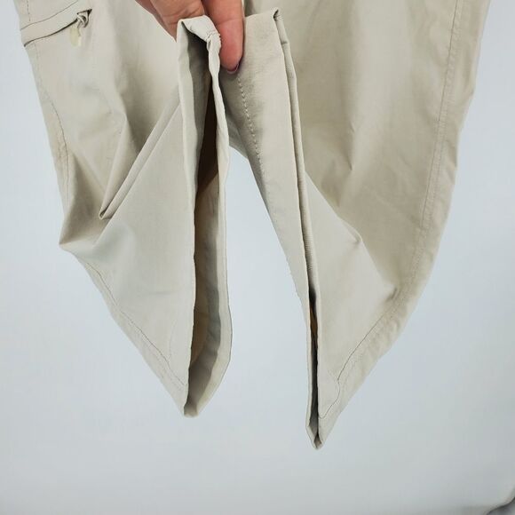 Eddie Bauer Sports Khaki Color Cropped Pants Size 14 W/ Adjustable Side Buttons - Picture 9 of 10